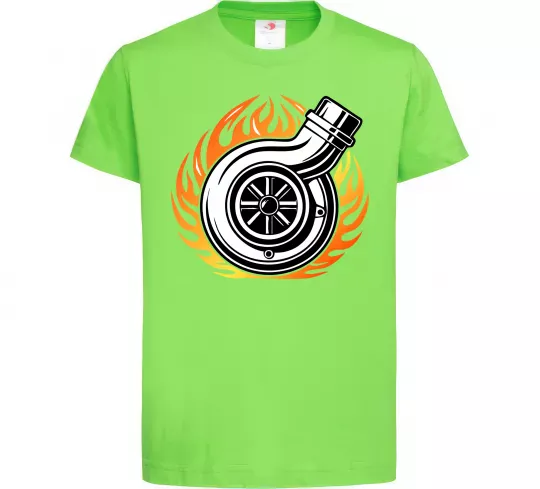 Детская футболка Тюнінг вогонь Лаймовый фото