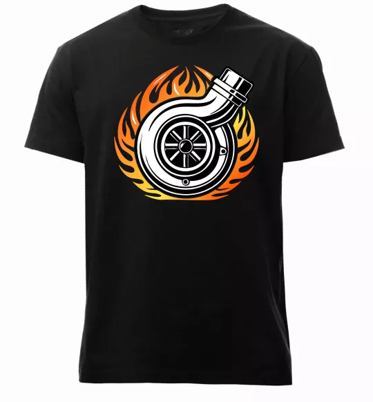 Мужская премиум футболка Тюнінг вогонь Черный фото
