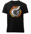 Мужская премиум футболка Тюнінг вогонь Черный фото