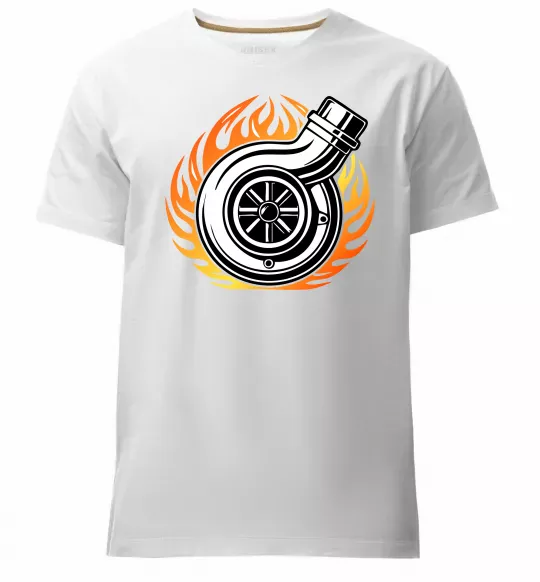 Мужская премиум футболка Тюнінг вогонь Белый фото