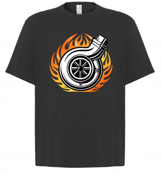 Футболка Оверсайз Тюнінг вогонь Черный фото