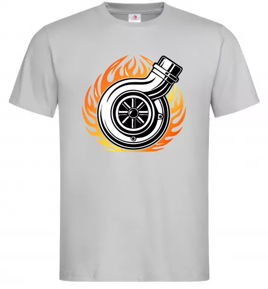 Чоловіча футболка Тюнінг вогонь Сірий фото