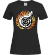 Женская футболка Тюнінг вогонь Черный фото
