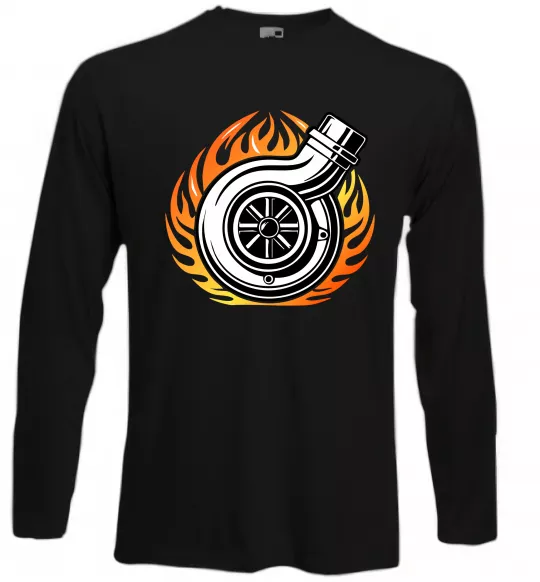 Лонгслив Тюнінг вогонь Черный фото