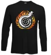 Лонгслив Тюнінг вогонь Черный фото