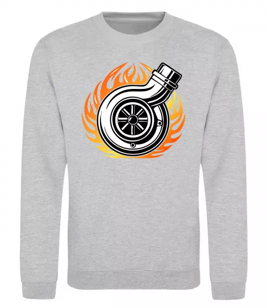 Свитшот Тюнінг вогонь Серый меланж фото