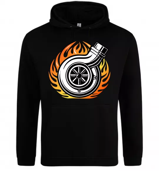 Мужская толстовка (худи) Тюнінг вогонь Черный фото