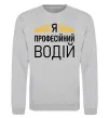 Світшот Профейсійний водій Сірий меланж фото
