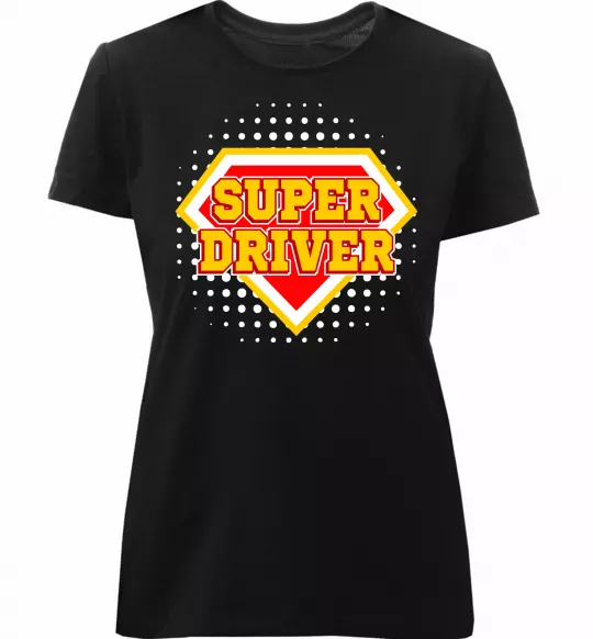 Женская премиум футболка Super driver Черный фото