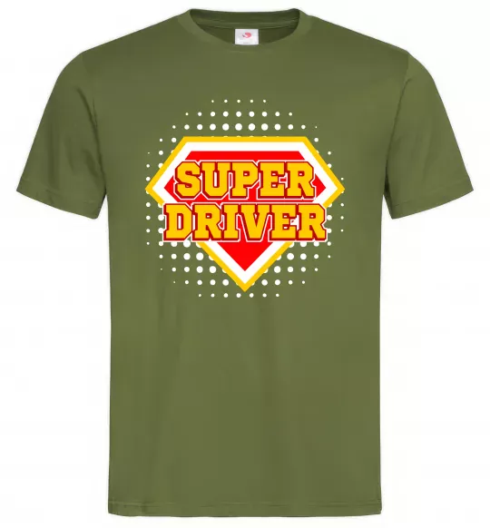 Мужская футболка Super driver Оливковый фото