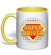 Чашка с цветной ручкой Super driver Солнечно желтый Чашка с цветной ручкой Super driver Солнечно желтый фото