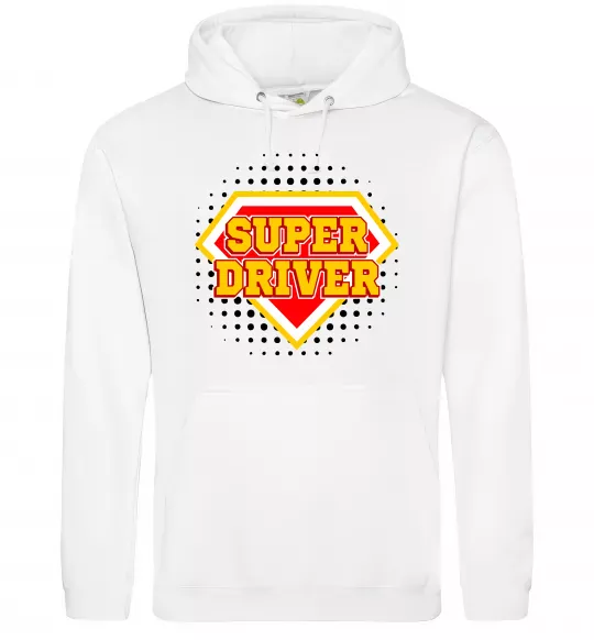 Мужская толстовка (худи) Super driver Белый фото