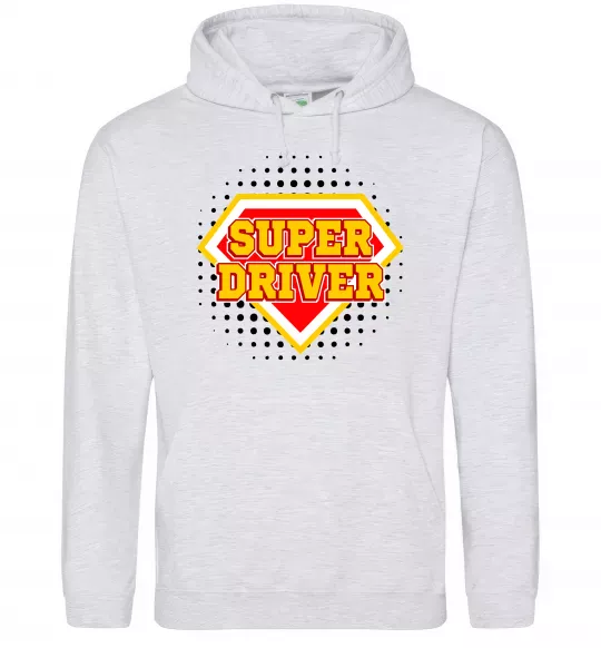 Мужская толстовка (худи) Super driver Серый меланж фото