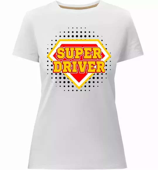 Женская премиум футболка Super driver Белый фото