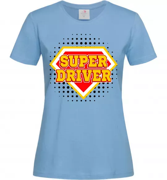 Женская футболка Super driver Голубой фото