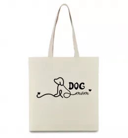 Эко-сумка Dog mom line, колір - бежевий Бежевый фото
