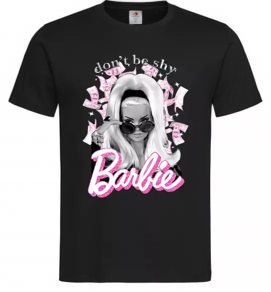 Чоловіча футболка Barbie dont be shy, колір - чорний, розмір - S Чорний фото