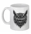 Чашка керамічна Сова графіка Білий фото