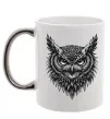 Чашка с цветной ручкой Сова графіка Серебро фото