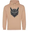 Мужская толстовка (худи) Сова графіка Песочный фото