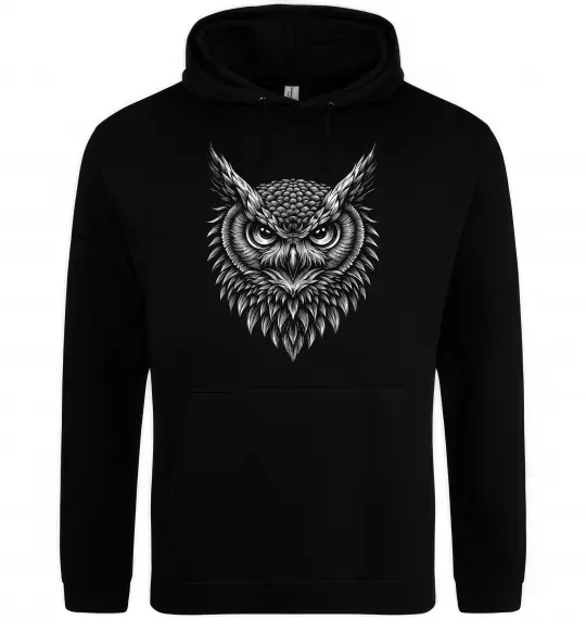 Жіноча толстовка (худі) Сова графіка Чорний фото
