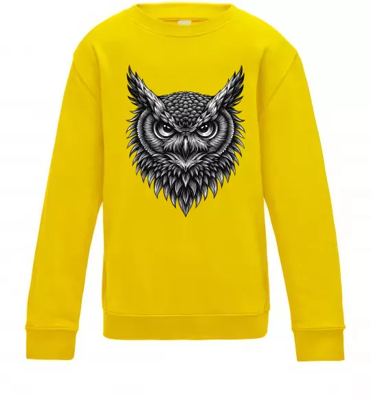 Дитячий світшот Сова графіка Сонячно жовтий фото