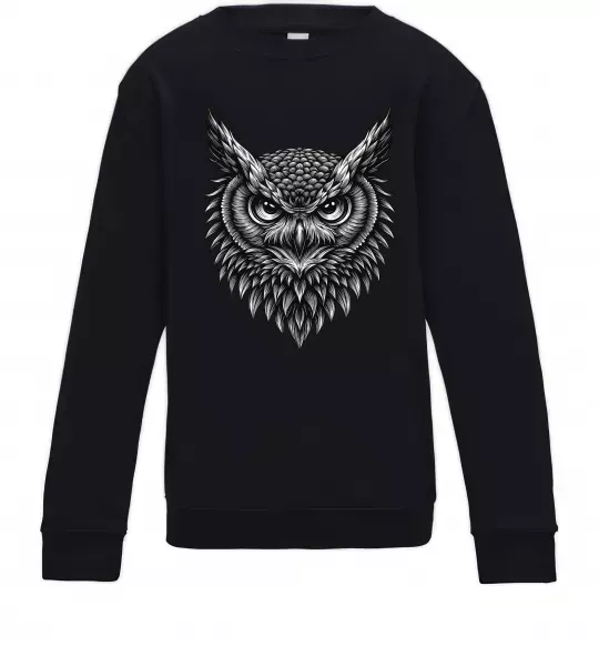 Дитячий світшот Сова графіка Чорний фото