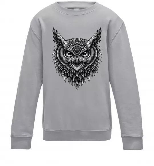 Дитячий світшот Сова графіка Сірий меланж фото