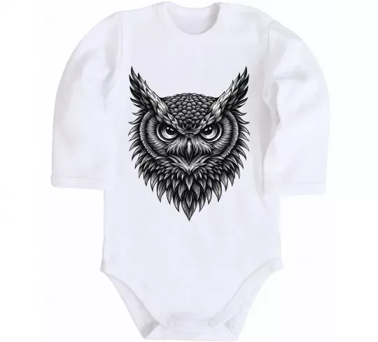 Детский боди Сова графіка Белый фото