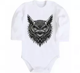Дитячий бодік Сова графіка Білий фото