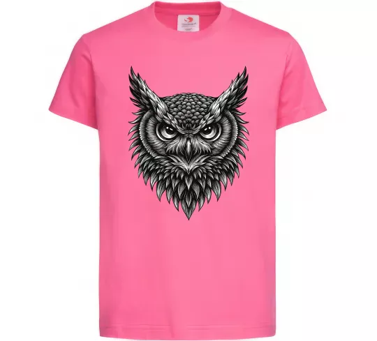 Дитяча футболка Сова графіка Яскраво-рожевий фото