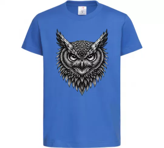 Дитяча футболка Сова графіка Яскраво-синій фото