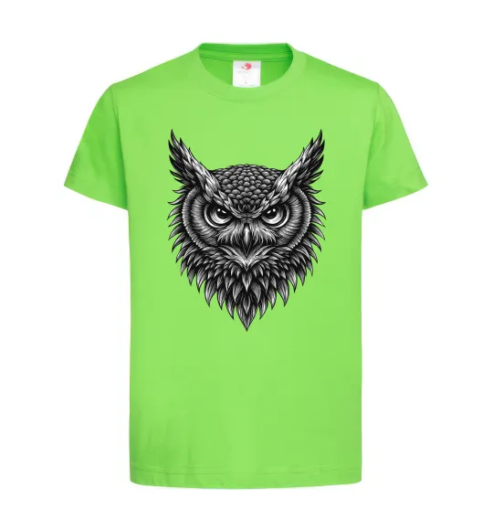Детская футболка Сова графіка Лаймовый фото