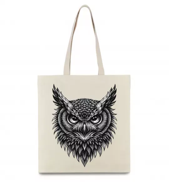 Еко-сумка Сова графіка Бежевий фото