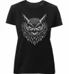 Женская премиум футболка Сова графіка Черный фото