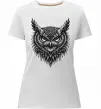 Женская премиум футболка Сова графіка Белый фото