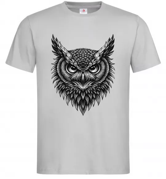 Чоловіча футболка Сова графіка Сірий фото
