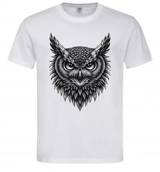 Чоловіча футболка Сова графіка Білий фото