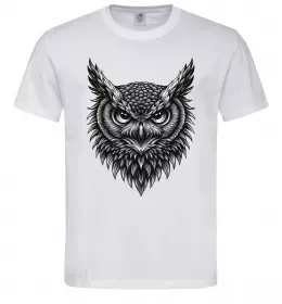 Мужская футболка Сова графіка Белый фото