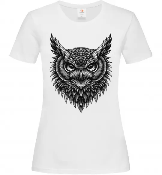 Женская футболка Сова графіка Белый фото