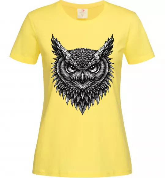 Женская футболка Сова графіка Лимонный фото