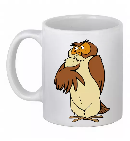 Чашка керамическая Сова мультфільм Белый фото