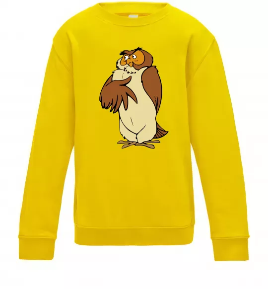 Дитячий світшот Сова мультфільм Сонячно жовтий фото