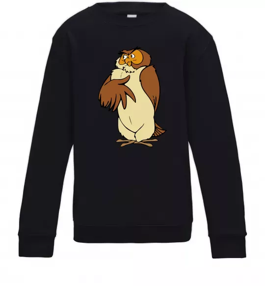 Дитячий світшот Сова мультфільм Чорний фото