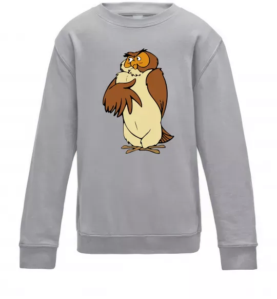 Дитячий світшот Сова мультфільм Сірий меланж фото