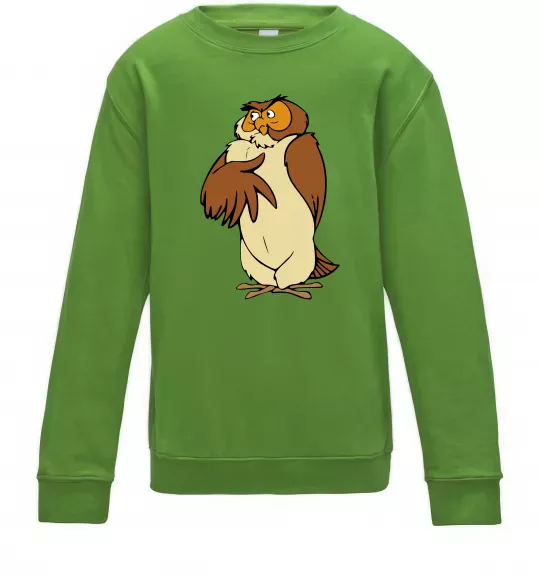 Дитячий світшот Сова мультфільм Лаймовий фото