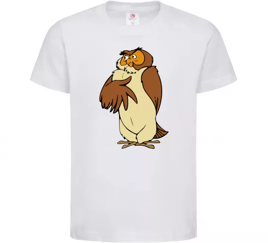 Дитяча футболка Сова мультфільм Білий фото