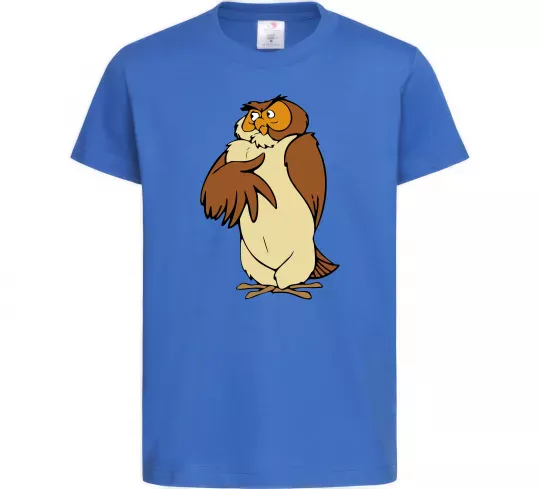 Дитяча футболка Сова мультфільм Яскраво-синій фото