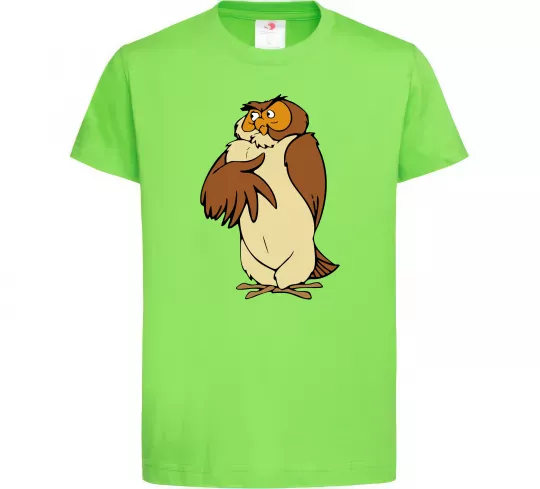 Дитяча футболка Сова мультфільм Лаймовий фото
