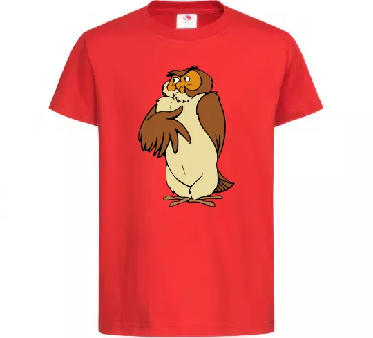 Дитяча футболка Сова мультфільм Червоний фото